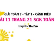 Giải bài 11 trang 21 Toán 7 Tập 1 SGK Cánh Diều
